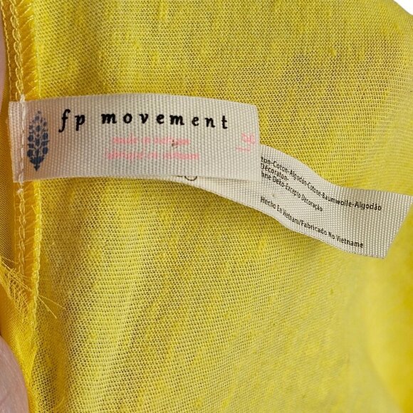 Free People Movement NWT Run In The Sun Twist Front T-Shirt Yellow Sz L - Picture 5 of 7